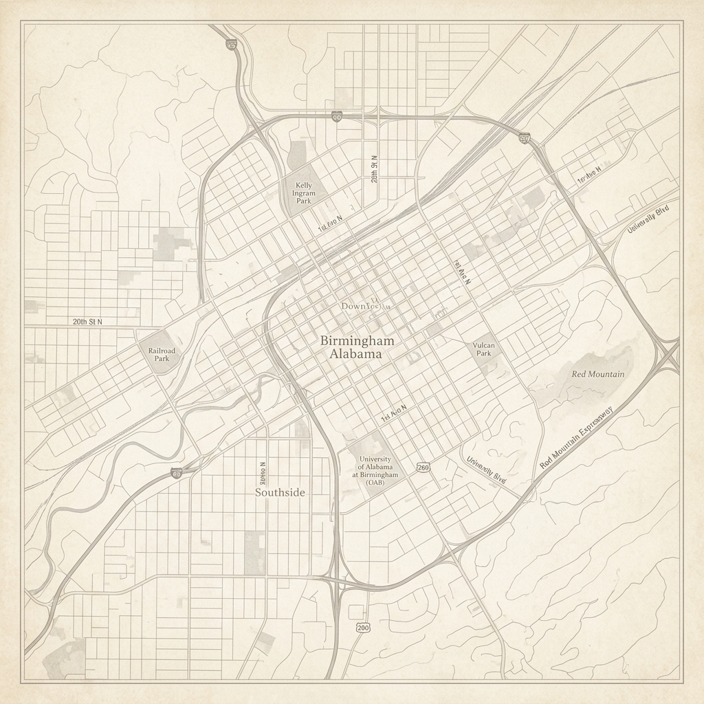 Birmingham Alabama map